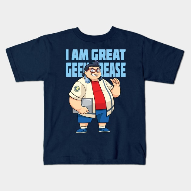 Great Geek Grease Kids T-Shirt by mikailain